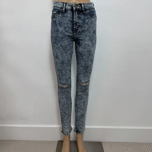 Pistola Acid Wash Skinny Jeans High Rise Distressed Size 26 - Picture 4 of 14